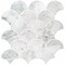 Msi Calacatta Blanco Scallop SAMPLE Polished Marble Mesh-Mounted Mosaic Tile ZOR-MD-0202-SAM - alternate 1
